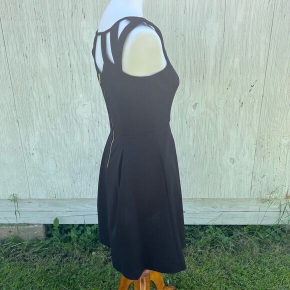 Betsey Johnson Black Cutout Textured Fit & Flare Dress Size 4 Pre-Lovedxd - Picture 4 of 10